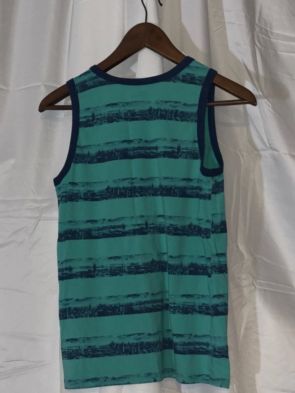 Striped Teal and Navy Tank Top